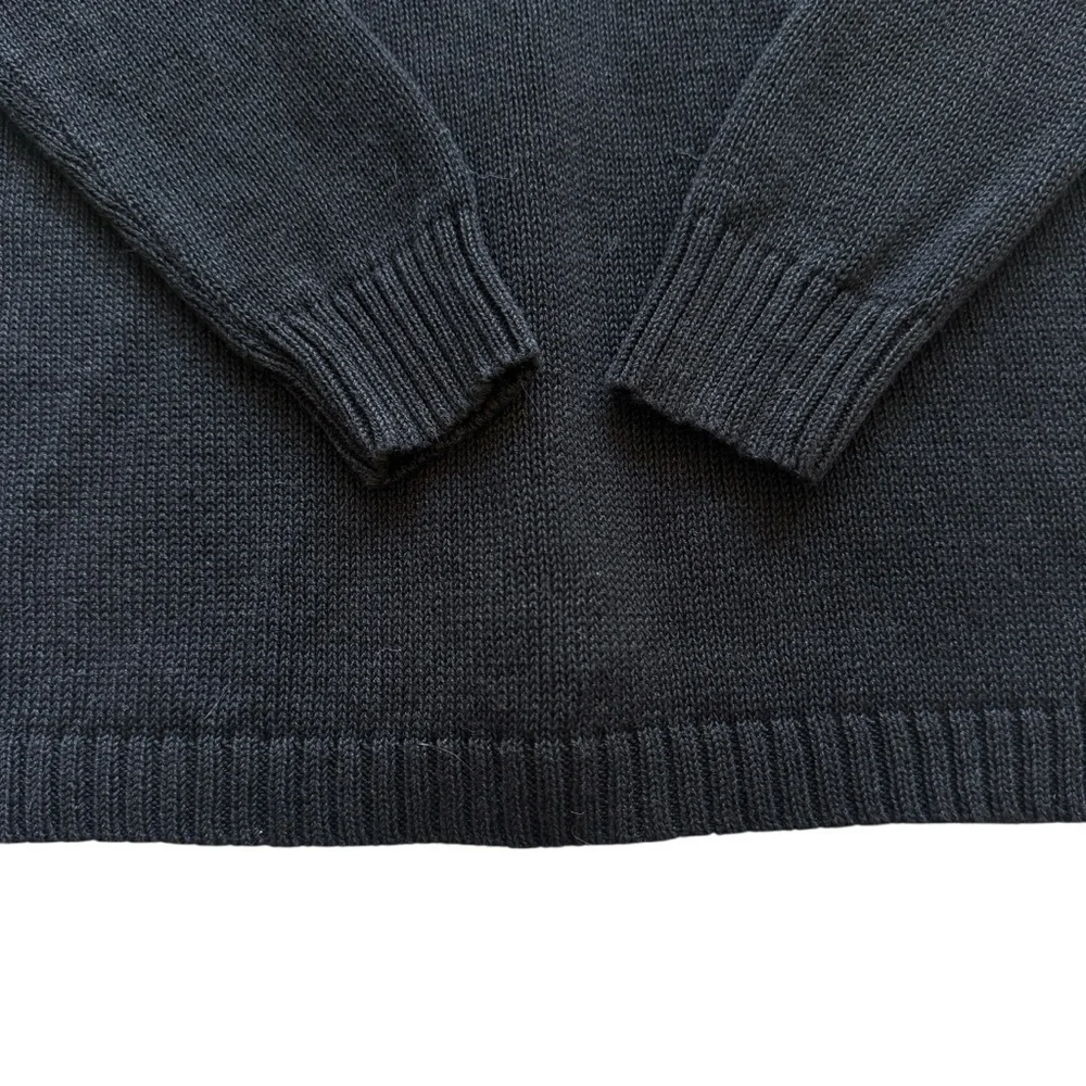 Nordstrom Petite V-Neck Cardigan Sweater Black Long Sleeve Women's S Ramie Linen
